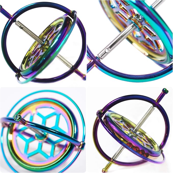 Joytech Precision Gyroscope Kill Time Metal Anti-Gravity Spinner Balance Toy Colorful JA05
