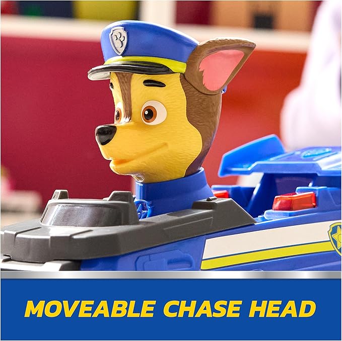 Paw Patrol Chase RC Action Cruiser, Remote Control Car with LED Lights & Easy-Steer Controller, Pretend Play Kids Toys for Boys & Girls Ages 3 and Up