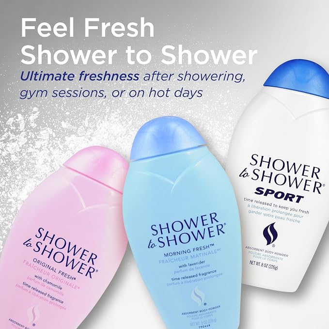 Shower to Shower, Absorbent Body Powder Morning Fresh, 13 oz (Pack of 2)