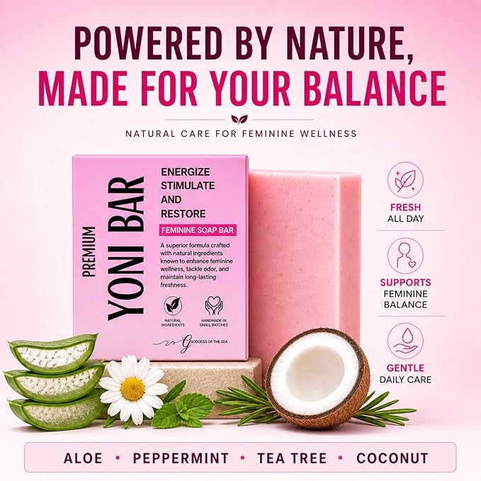 Premium Yoni 3 Bar Bundle - Natural Feminine Care Soap for pH Balance, Odor Control & Hydration | Organic Herbal Ingredients | Gentle yet Effective for Daily Intimate Hygiene | Handmade & Vegan