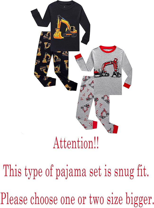 KikizYe Little Big Boys Girls Pajamas Set Kids PJs 100% Cotton Sleepwear