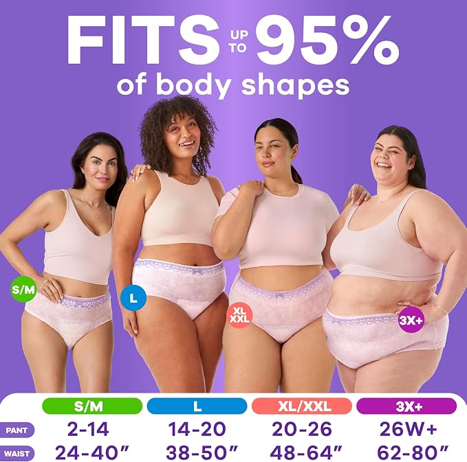 Always Discreet Reimagined Adult Diapers for Women, Maximum Absorbency Incontinence and Postpartum Underwear Size XL/XXL, Up to 100% Leak Free Bladder Leak Protection, 11 Count