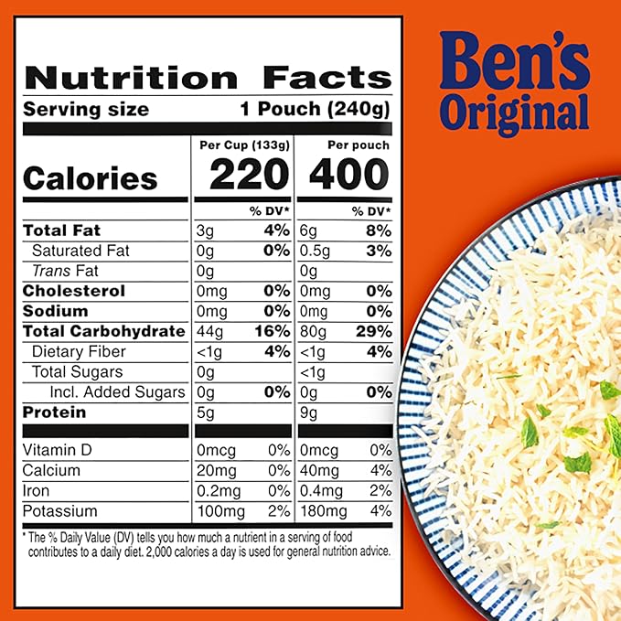 BEN'S ORIGINAL Ready Rice Basmati Rice, Easy Side Dish, 8.5 oz Pouch, (Pack of 12)