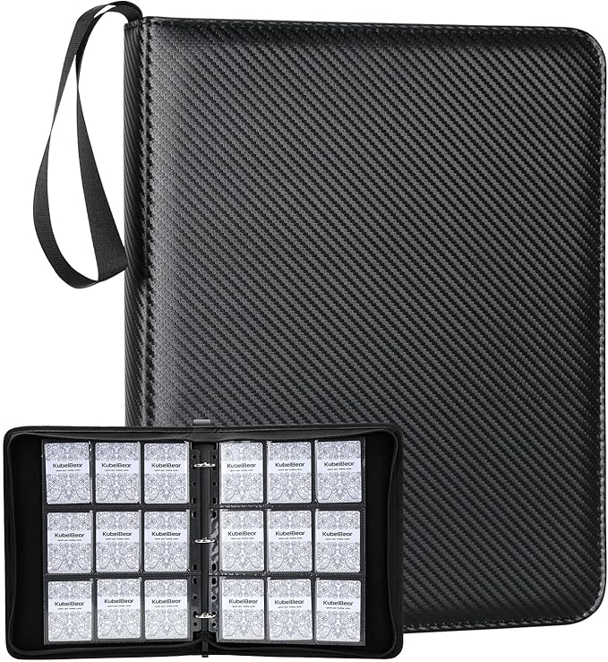 Card Binder – 720 Capacity, Zippered Trading Card Holder for MTG, Sports & Collectible Cards – Acid-Free, Durable & Travel-Friendly Storage (Black, 9 Pocket)
