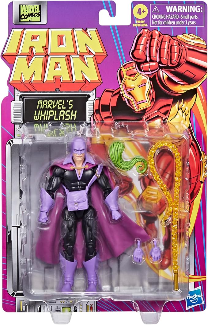 Marvel Legends Series Marvel's Whiplash, Iron Man Comics Collectible 6-Inch Action Figure, Retro-Inspired Blister Card