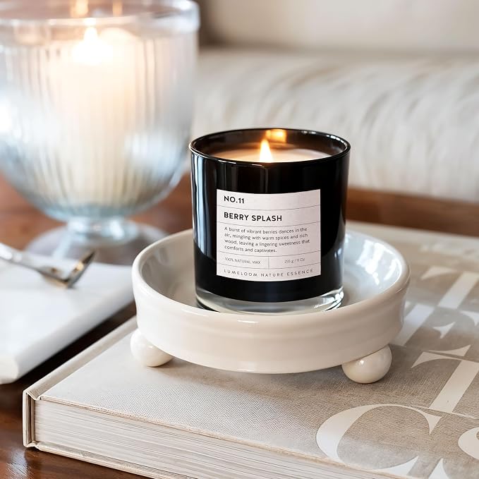 LUMELOOM Berry Splash Luxury Scented Candles, 9oz Soy Wax Candles for Home Scented, BlackBerry, Boysenberry & Woods Scent, Long Burning Time, Gifts for Women, Friends, Men, Mom, Sister