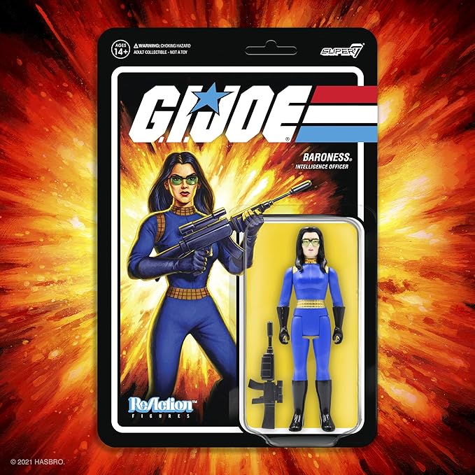 Super7 G.I. Joe Baroness - 3.75" G.I. Joe Action Figure with Accessory Classic Cartoon Collectibles and Retro Toys