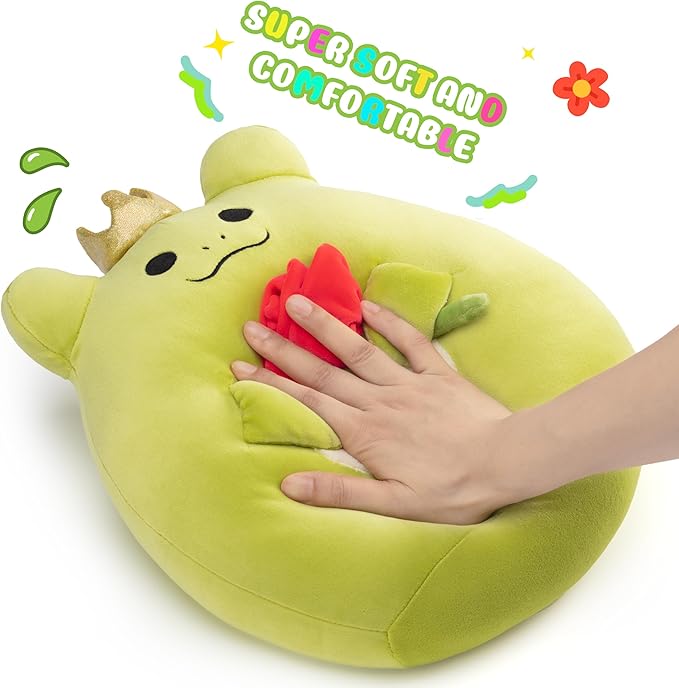 Original 13-inch Large Frog Plush Pillow Stuffed Animal Toy,Big Size Cute Soft Toys Fat Kawaii Hugging Pillows Cuddle Plushie,Gift for Kids Children