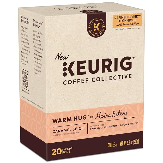 Keurig Coffee Collective, Warm Hug by Moira Kelley, Caramel Spice Flavored Coffee, Single Serve Keurig K-Cup Pods, 20 Count