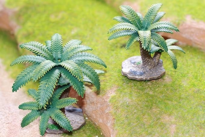 Gemini&Genius Plant Action Figure Toys for Kids Prehistoric Jungle Trees Figure Cycas Toys, Sago Palm Plant Toy-2Pcs DIY Sago Palm Plant Kit, Educational or Decorative Cycas Plant Model