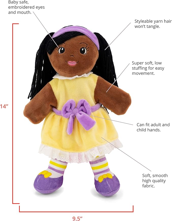 Playtime by Eimmie Hand Puppets for Kids (Kaylie) - 14" Soft Plush Toy for Boys & Girls, Pretend Play, Storytelling, Theater, Imaginative Fun, Educational Puppet for Toddlers & Children Ages 3+