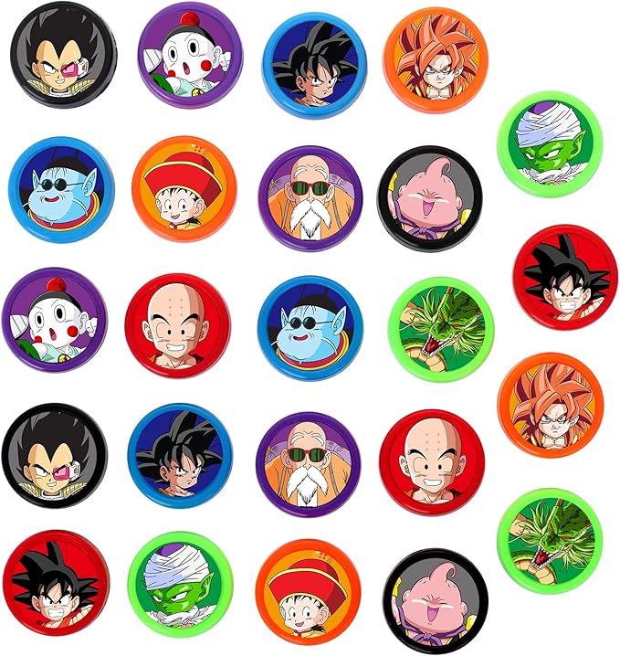 24 Pcs Dragon Themed Stampers, Ball Z Birthday Party Supplies, Classroom Rewards Prizes, Goody Bag Treat Bag Stuff for Goku Birthday Party Gifts