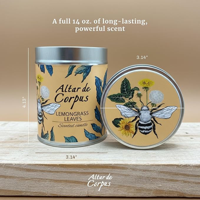 14 Oz Spring Candles for Home - Large Candle Lemongrass - Mothers Day Gifts - Luxury Candles for Men - Premium Soy Candle Blend - Bathroom Decor