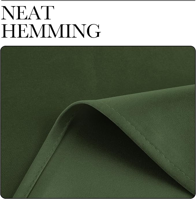 NICETOWN Dark Green Blackout Cafe Satin Curtains for Small Windows, 42" Wide by 84" Long, 2 Panels, Grommet Noise Reducing Faux Silk Blackout Drapes for Dining Room