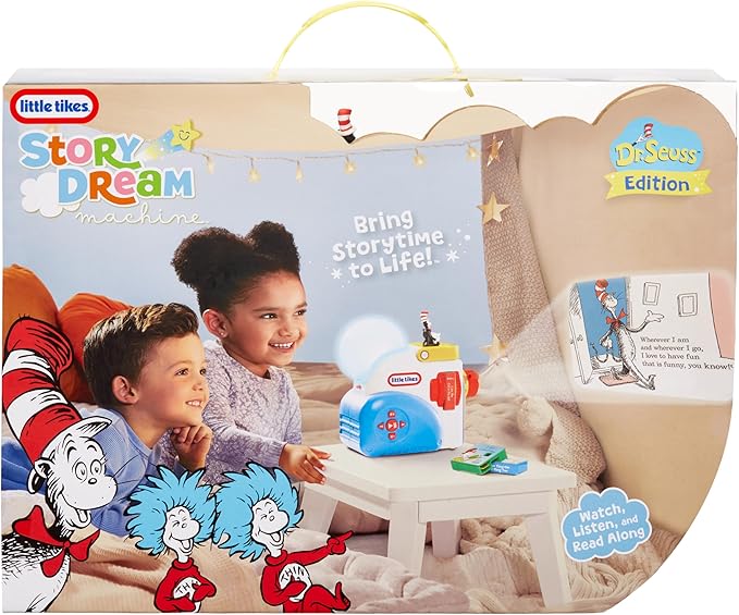 Little Tikes Story Dream Machine Dr. Seuss Starter Pack, Storytime, Books, Audio Play Character, Gift and Toy for Toddlers and Kids Girls Boys Ages 3+ Years