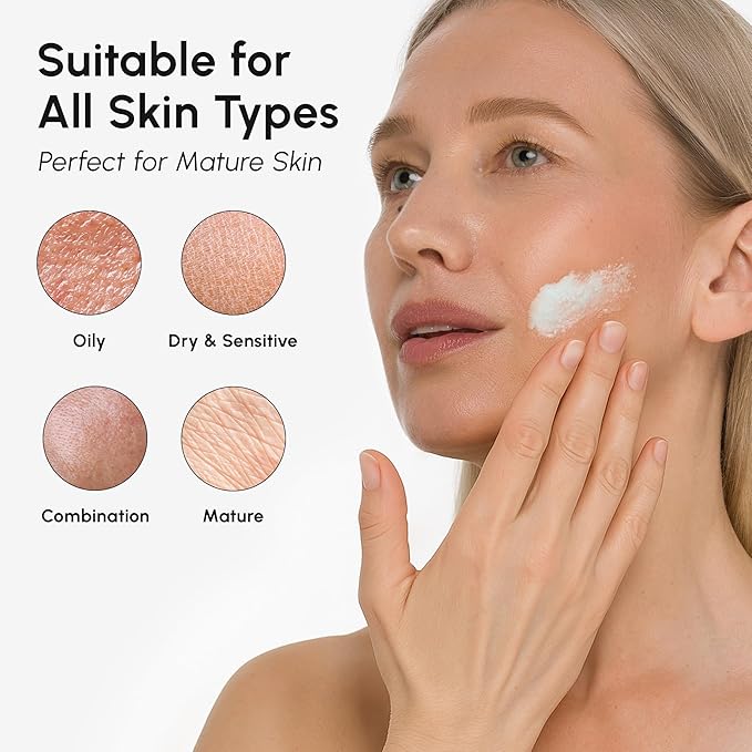 MAREE Face Exfoliator – Microdermabrasion Facial Scrub & Exfoliating Face Wash for Women – Collagen & Glycolic Acid – Gentle Scrub and Exfoliant – Men Exfoliating Scrubber – Exfoliante Facial Cleanser
