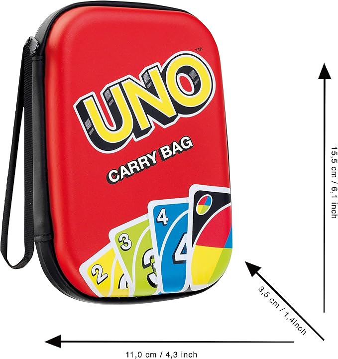 Klein UNO: Carry Bag - Holds Uno Game Cards, Stow The Game Instructions in The Mesh Compartment, Sturdy Zip Up Case