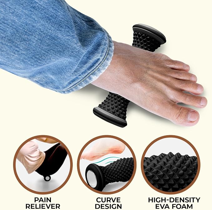 Foot Massager Roller - Portable | Arch & Plantar Fasciitis Relief Tool - Deep Tissue Muscle Massage Roller for Feet,Carf, Heel Pain