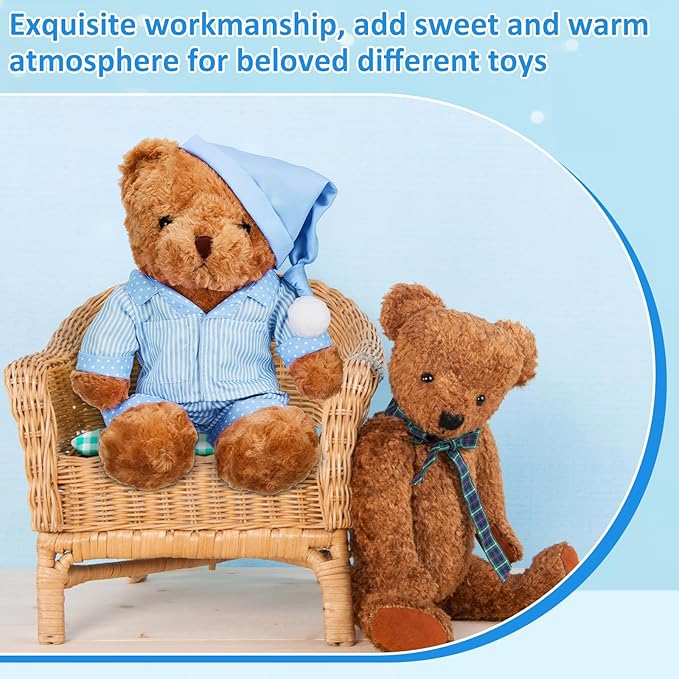 Civaner Stripe Bear Clothes Stuffed Animal Clothes 12 -16 Inch Build a Lovely Stuffed Animal Costumes and Accessories Fit, Bear is Not Included(Blue)
