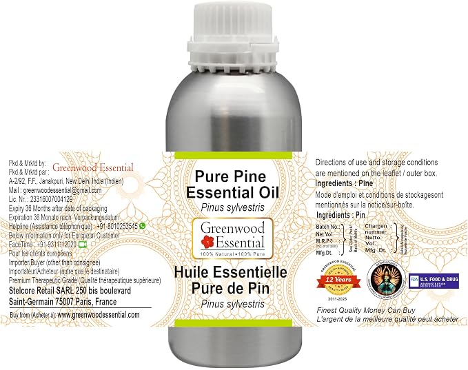 Greenwood Essential Pure Pine Essential Oil (Pinus sylvestris) Steam Distilled 630ml (21.3 oz)