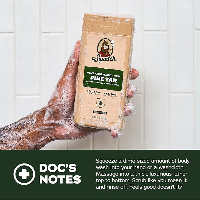 Dr. Squatch Natural Men's Body Wash Shower Gel - Cleansing, Nourishing, Long Lasting Scent, Moisturizing Body Wash for Men - Coastal Mist + Summer Citrus (14 oz, 2-Pack)