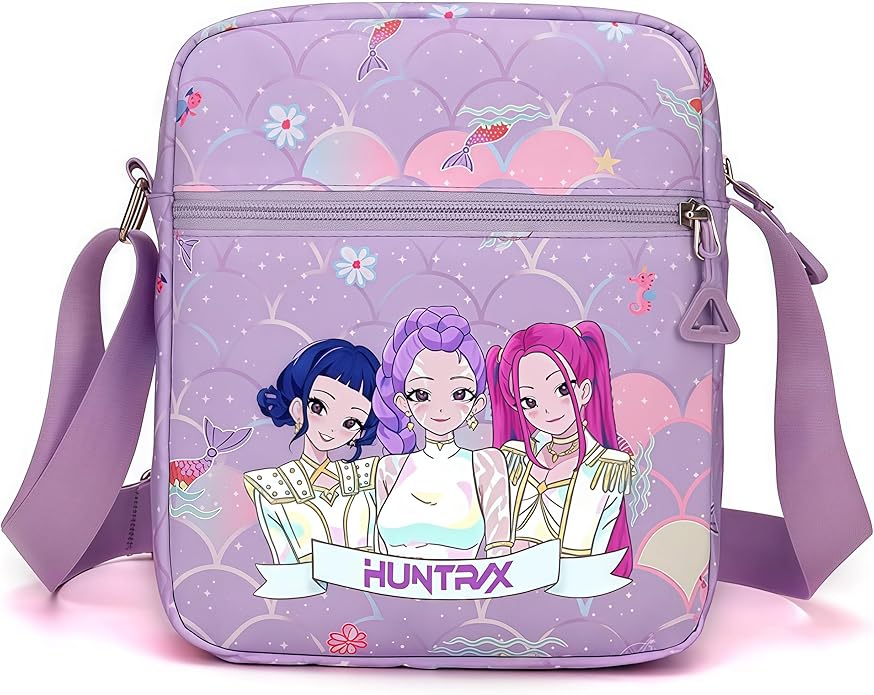 For Demon Hunters mini crossbody bag, For Korean idol,also a shoulder bag, features a cartoon pattern design. (Purple)