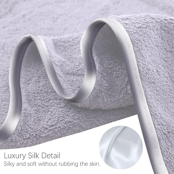 TENSTARS Silk Hemming Hand Towels for Bathroom - Quick Drying - Ultra Soft Microfiber Absorbent Towel for Bath Fitness, Gym, Shower, Hotel, and Spa - 16x28 Inch | Set of 6, Light Grey