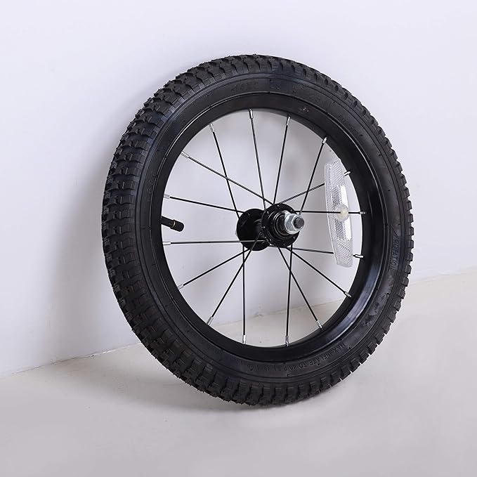 JOYSTAR 12 14 16 18 20 Inch Kids Bike Front Wheels Replacement Bicycle Wheels with 12-20 Inch Solid Air Rubber Tire & Inner Tube Don't Fit Huffy Bike Black & White