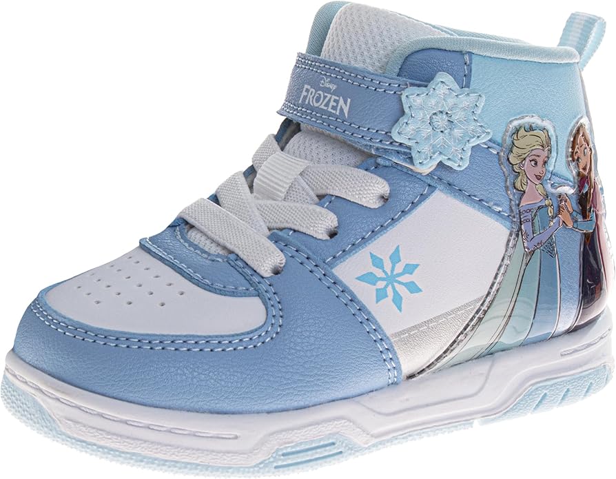 Josmo Girls High Top Sneakers Minnie Mouse Frozen Elsa Anna Paw Patrol Skye Lilo & Stitch Moana Character Shoes for Girls Size Toddler to Little Kid