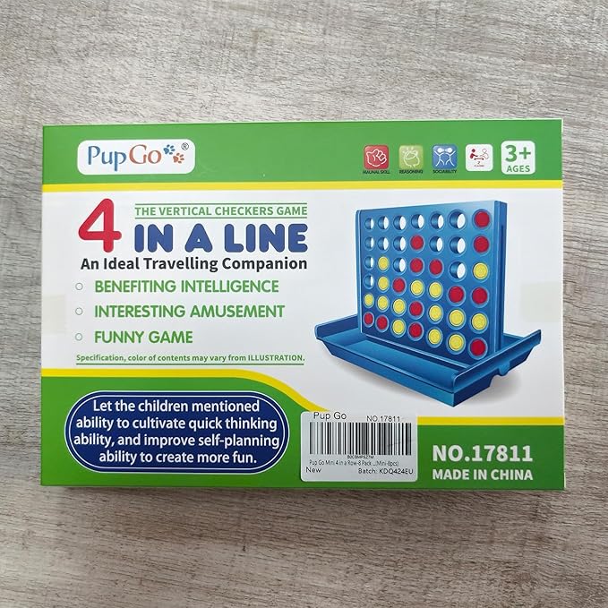 Pup Go 8-Pack Mini Pocket Sized 4 in a Row Board Game for Kids Ages 3+, Perfect Party Bag Fillers for Kid Classroom Prizes Rewards Unisex Kids Party Favour Toy School Fete Kids Prizes