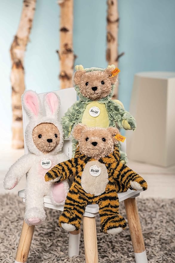 Steiff Teddy Bear in Bunny Hoodie Costume, Year of the Rabbit, Teddybear Stuffed Animal, Plush Bear Cuddly Toy, Machine Washable, 11 inches
