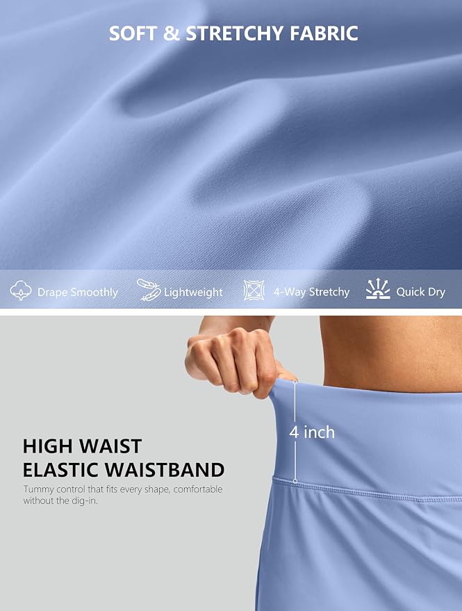 G Gradual 16"/18" Skorts for Women Golf Skirt with 2 Pockets Summer Casual | Built-In Shorts, High Waist, Soft 4-Way Stretch, Breathable Mesh Liner, Tennis Pickleball Athletic Wear, Easy To Match