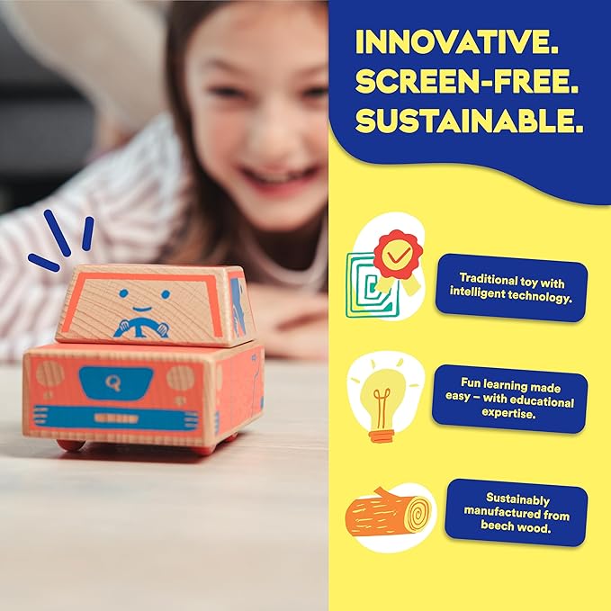 Cody Block U-Turn Expansion Set, Educational Wooden Building Blocks and Car STEM Toys for Preschool Kids Ages 3+