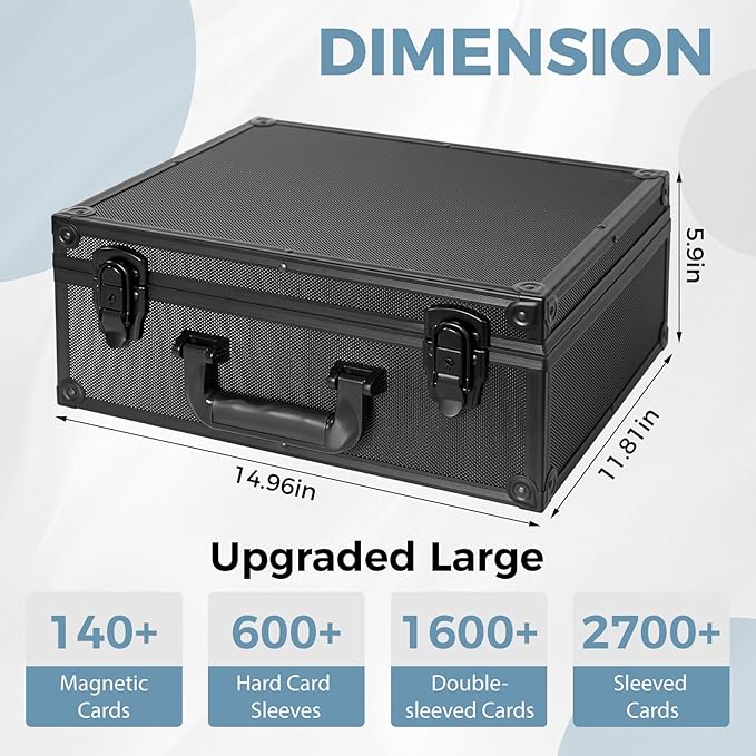 Top Loader Storage Box, Trading Card Case for Sports Cards, Fits 3" x 4" 35PT Hard Sleeves with 18 Color Separators & 6 Foam Dividers, Card Box Holders 610+ Top Loaders, 140+ Magnetic Holder