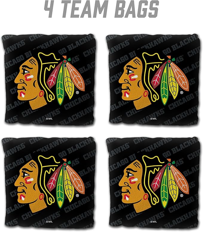 YouTheFan Officially-Licensed NHL Set of 4 Cornhole Bags - All Weather Regulation 6” x 6” Size - 16oz Weight - Designed in USA