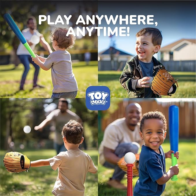 TOY Life Tball Set for Kids 3-5 5-8 Tball for Kids 5-8 Tee Bat Toddler Baseball Tee Balls Set Bat Baseball Kid T Ball Stand for Kid 3-5 T Ball Bat Outdoor Outside Door Toys