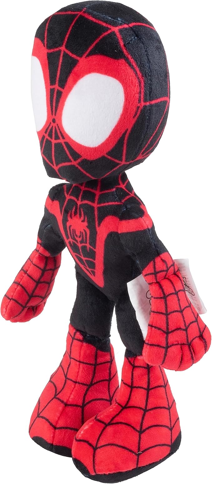 Marvel Spidey and His Amazing Friends 8" Miles Morales/Spin Plush - Spider-Man Stuffed Animal Toy Figure - Officially Licensed - Spider-Verse Gift for Kids, Boys, Girls - 8 Inches