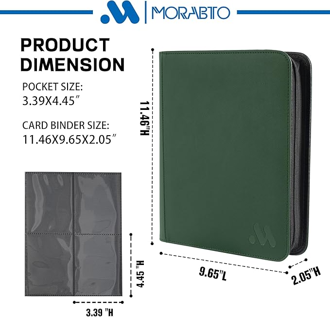 Top Loader Binder, Holds 128 Top Loaders,4 Pocket Top Loader Binders for 3" x 4" Rigid Cards,Card Album Folder for Hard Plastic Top Loaders