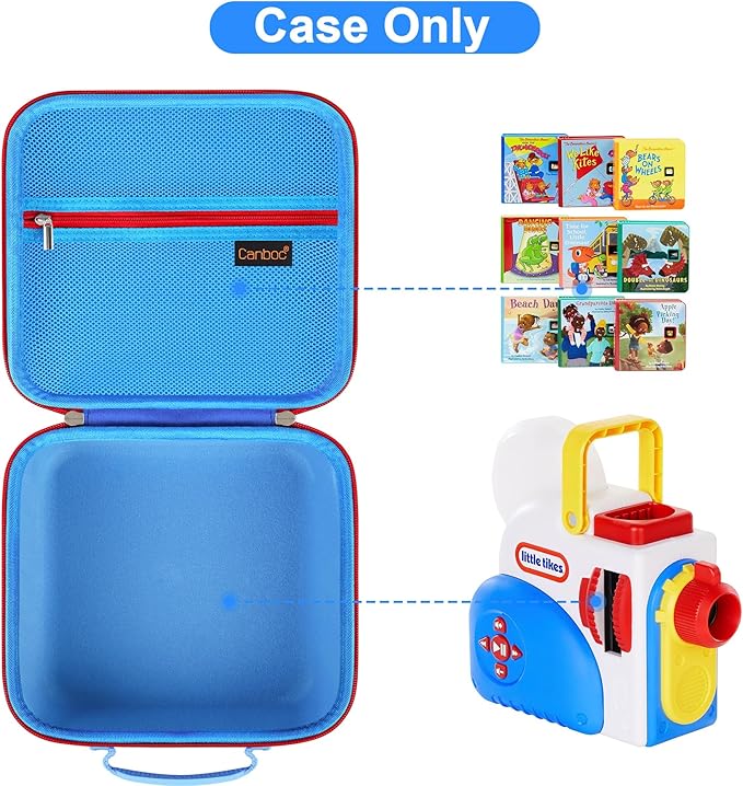 Canboc Carrying Case for Little Tikes Story Dream Machine Books Starter Set, Kids Toys Storage Box for Little Tikes for Storybook, Audio Play, Character, Blue (Case Only)