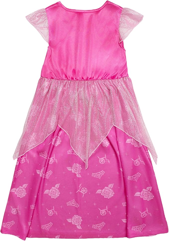 Disney Girls' Princess Dress Nightgown, Fantasy Gown, Soft & Cute Pajamas for Kids