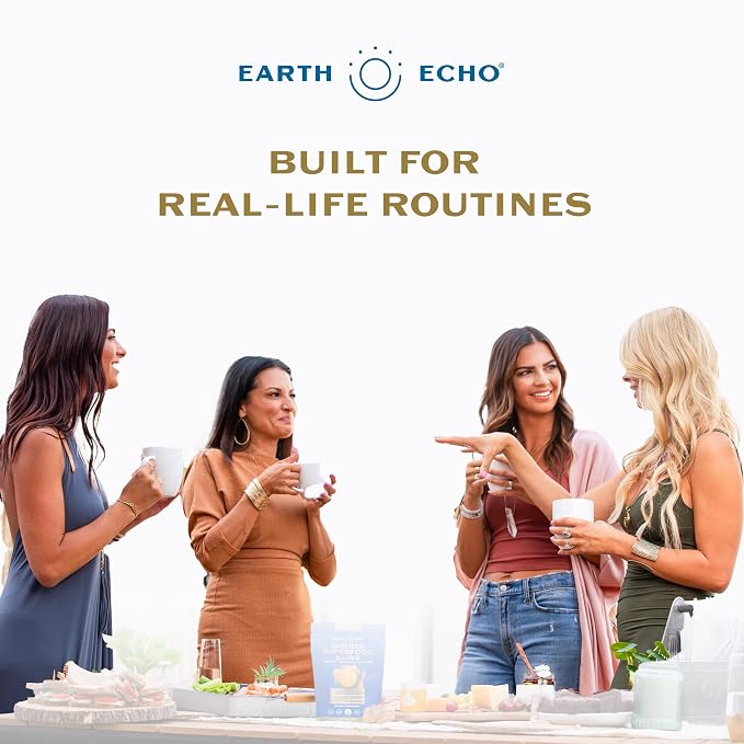 Earth Echo Revitalizing & Nightcap Bundle - Hydrolyzed Collagen with Vitamin C & Hyaluronic Acid for Radiant Skin - Organic Golden Milk Powder with Ginger for Restful Sleep - 1 Pack Each