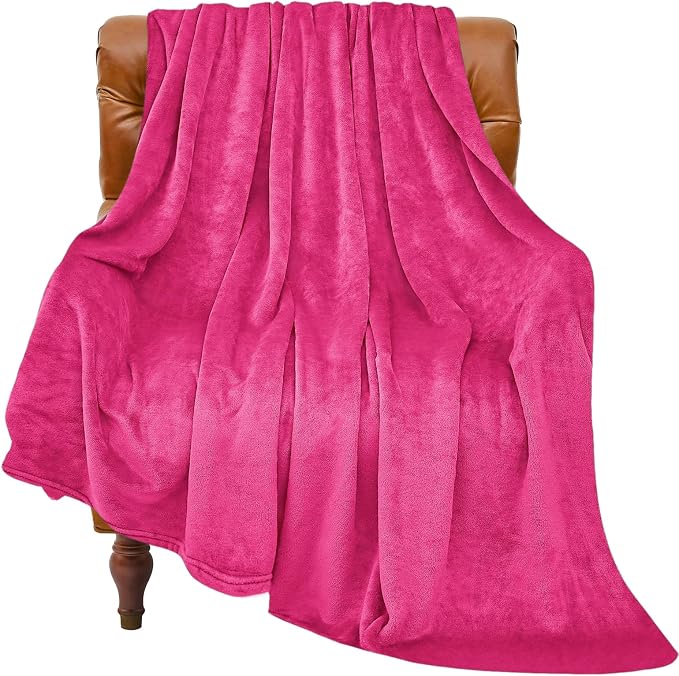 BEDELITE Fleece Blanket Soft Plush Twin Size Blanket Hot Pink 60"x80" | Ultra Soft Fleece, Plush Microfiber, Lightweight Warmth, All Season Comfort, Fade Resistant, Machine Washable, Couch Sofa Bed