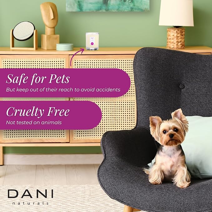 DANI Naturals Passion Fruit 100% Soy Wax Candle, Non-Toxic, 7.5oz | Vegan,soy wax candle,Clean-burning with organic cotton wick,Bright tropical passion fruit scent,Made in USA