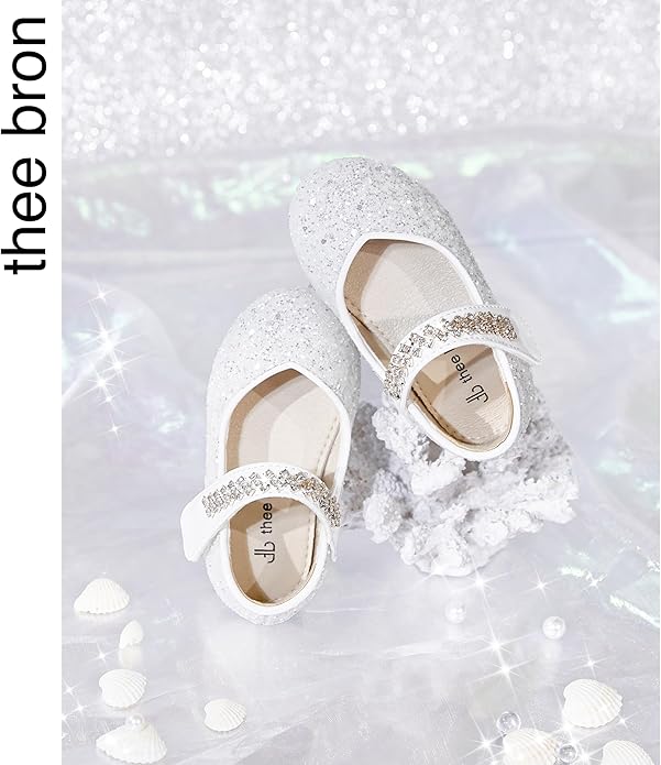 THEE BRON Mary Jane Ballet Flats - Girls' Dress Shoes with Hook & Loop Closure