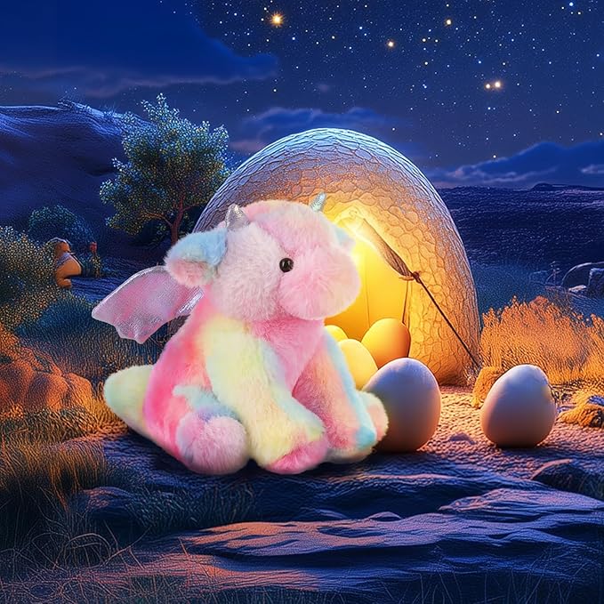 Apricot Lamb Toys Plush Colorful Plush Dragon Dinosaur Stuffed Animal Soft Cuddly Perfect for Child