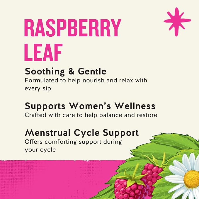 Celestial Seasonings SheWell Raspberry Leaf Wellness Tea, Caffeine Free, 16 Tea Bags Box