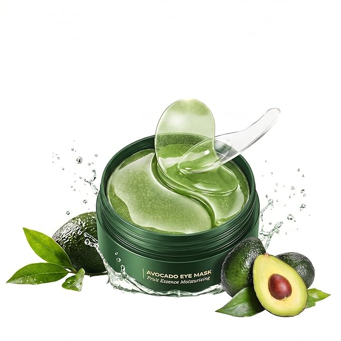 Avocado Eye Mask 60 PCS, Under Eye Patches for Dark Circles and Puffiness, Moisturizing Nourishing Eye Treatment Mask, Improving Eye Skin Dryness, Fine Lines and Wrinkles, Parches para Ojeras