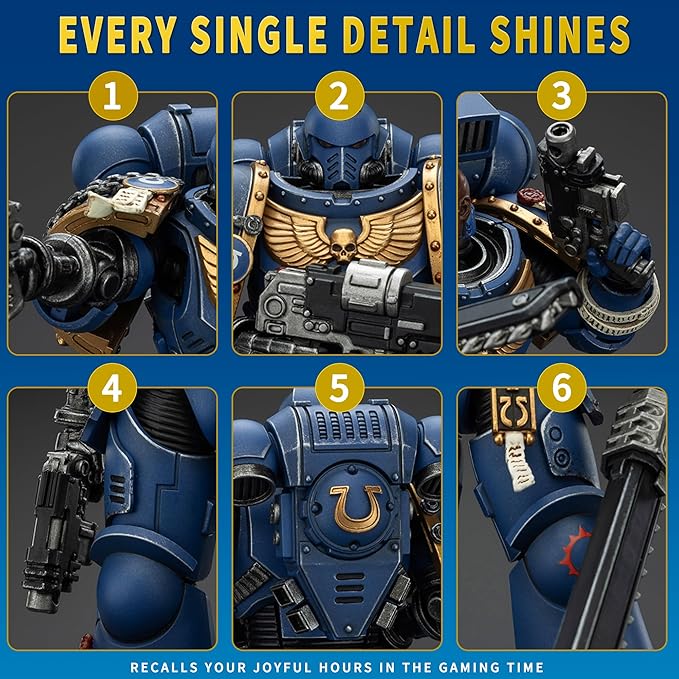 JOYTOY Warhammer 40k Action Figure 1：18 Scale 5.0inch Space Marines Ultramarines Brother Chairon-Collectors Edition Anime Figures for Collectible and Displayable Model