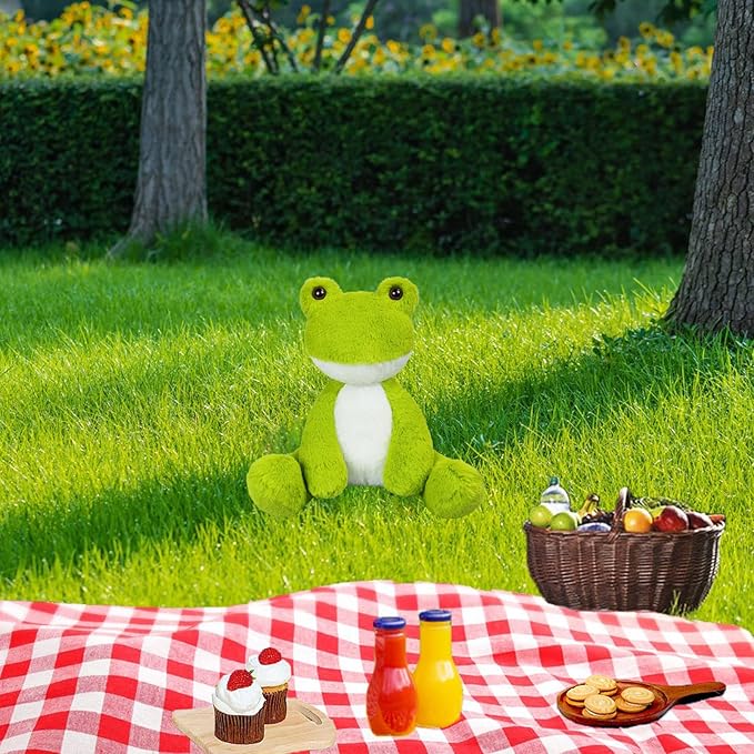 Fruit Green Plush Frog Stuffed Animal Toy, Soft Cuddly Plushie Hugger Toy for Boys & Girls, Gifts for Kids or Girlfriend, 8.5 Inches