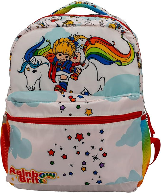 AI ACCESSORY INNOVATIONS Rainbow Brite Backpack for Girls, 16 x 12 x 5 inch School Bag with Laptop Pocket
